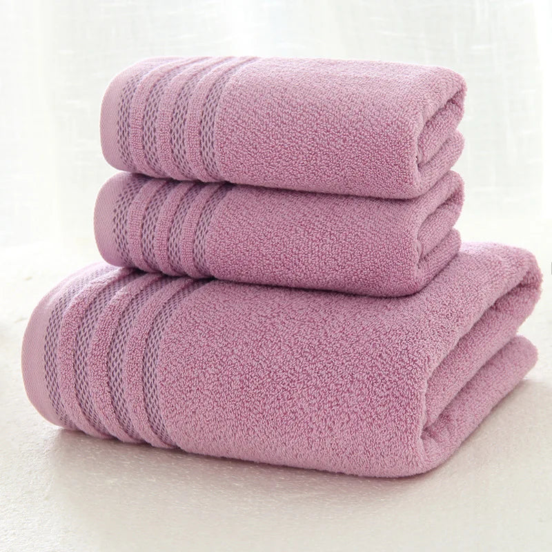 Stripe Cotton Towel Set | Thick & Absorbent
