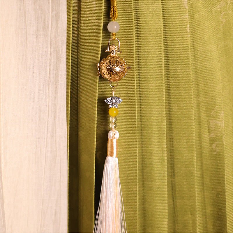 Aromatherapy Locket Pendant | Vintage Silver Bell | Tassel Bag Charm